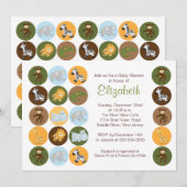 Invitation Baby shower neutre des animaux de Jungle Safari (Devant / Derrière)