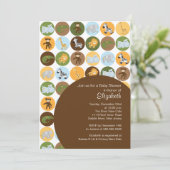Invitation Baby shower neutre des animaux de Jungle Safari (Debout devant)