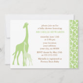 Invitation Baby shower neutre des Giraffes vertes (Devant)