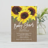 Invitation Baby shower neutre des tournesols d'automne (Debout devant)