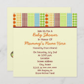 Invitation Baby shower neutre : Dots Boho Ours farci (Devant / Derrière)