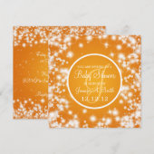 Invitation Baby shower Neutre Élégant Hiver Épargne Orange (Devant / Derrière)
