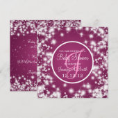 Invitation Baby shower Neutre Élégant Hiver Parkle rose (Devant / Derrière)