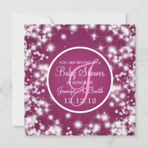 Invitation Baby shower Neutre Élégant Hiver Parkle rose