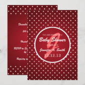 Invitation Baby shower neutre Élégant Polka Dot Rouge (Devant / Derrière)