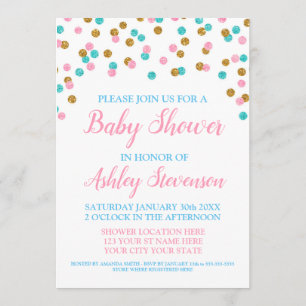 Invitation Baby shower neutre entre hommes et femmes Confetti