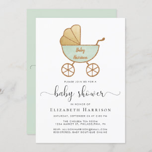 Invitation Baby shower neutre entre les sexes avec option vir