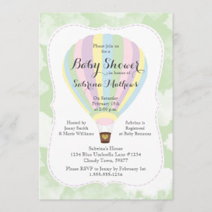 Invitation Baby shower neutre entre les sexes dans le ballon