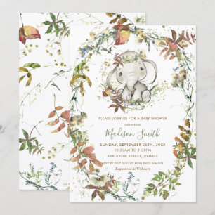 Invitation Baby shower neutre entre les sexes de l'automne ru