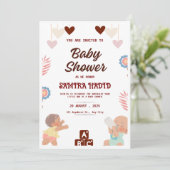Invitation Baby shower neutre entre les sexes - Mo (Debout devant)