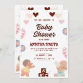 Invitation Baby shower neutre entre les sexes - Mo (Devant / Derrière)