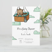 Invitation Baby shower neutre genre de Cute Kitty (Debout devant)