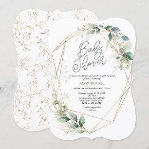 Invitation Baby shower Neutre Genre, Moderne, Verdure