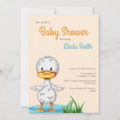 Invitation Baby shower neutre genre mou Duck (Devant)
