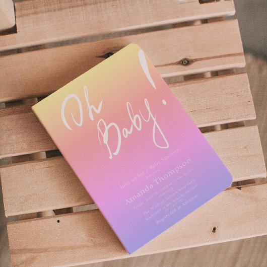 Invitation Baby shower neutre homme écrit main