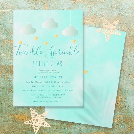 Invitation Baby shower Neutre Little Star Twinkle Sprinkle