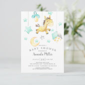 Invitation Baby shower neutre mobile Baby Pony (Debout devant)
