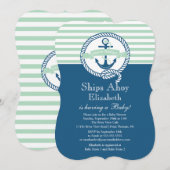 Invitation Baby shower neutre nautique d'Ancre moderne (Devant / Derrière)