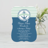 Invitation Baby shower neutre nautique d'Ancre moderne (Debout devant)