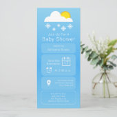 Invitation Baby shower neutre neige de l'application météo (Debout devant)