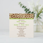 Invitation Baby shower neutre : Ours farci à la girafe (Debout devant)