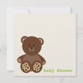 Invitation Baby shower neutre : Ours farci à la girafe (Dos)