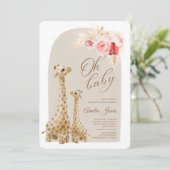 Invitation Baby shower Neutre Pampas Grass Giraffe Invitati (Debout devant)