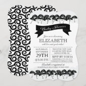 Invitation Baby shower neutre parapluie noir moderne (Devant / Derrière)