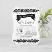 Invitation Baby shower neutre parapluie noir moderne (Debout devant)