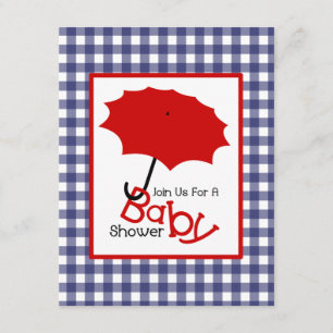 Invitation Baby shower neutre patriotique - Blanc rouge et bl