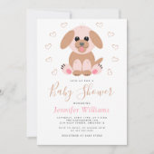 Invitation Baby shower Neutre Personnalisé Simple Chiot (Devant)