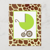 Baby shower Neutre - Porte verte et girafe Imprime