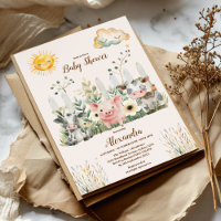 Baby shower neutre pour les animaux de ferme