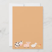 Invitation baby shower neutre pour les animaux de ferme de la (Dos)