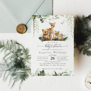 Invitation Baby shower neutre pour les animaux des bois
