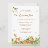 Invitation Baby shower neutre pour les animaux des bois (Devant)