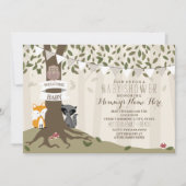 Invitation Baby shower neutre pour les animaux des bois (Devant)