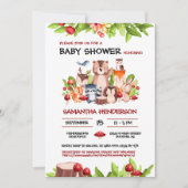 Invitation Baby shower neutre pour les animaux des bois (Devant)