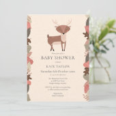 Invitation Baby shower neutre pour les cerfs de forêt (Debout devant)