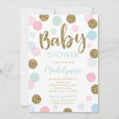 Invitation Baby shower neutre pour les femmes Confetti (Devant)