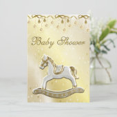 Invitation Baby shower neutre Rocking Horse (Debout devant)