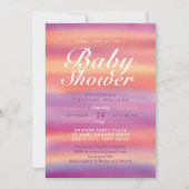 Invitation Baby shower neutre Rose Summer Sunset (Devant)