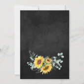 Invitation Baby shower NEUTRE rustique des tournesols Eucalyp (Dos)