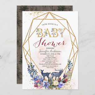 Invitation Baby shower Neutre selon le genre dans les forêts
