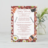 Invitation Baby shower Neutre Sushi Par Distance (Debout devant)