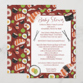 Invitation Baby shower Neutre Sushi Par Distance (Devant / Derrière)