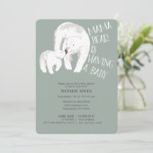 Invitation Baby shower neutre vert de Mama Bear (Debout devant)