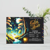 Invitation Baby shower nocturne de lucioles (Debout devant)