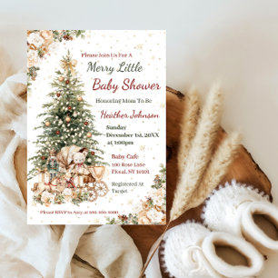 Invitation Baby Shower Noël Bohème Neutre