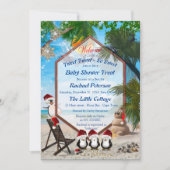 Invitation Baby shower Noël d'été (Devant)